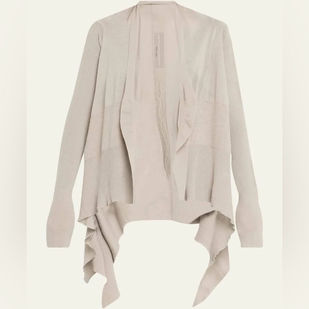 Rick Owens Fogachine SS22 Shawl Wrap Asymmetric Wool Cardigan FLAWED PLEASE READ